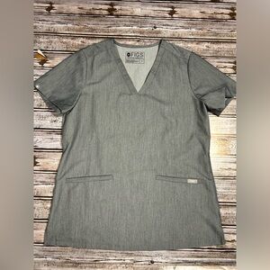 Figs Charcoal V-Neck Scrub Top